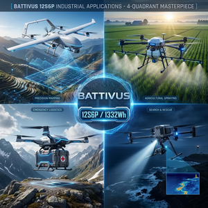 แบตเตอรี่ Battivus 21700 Full Tab 50PL แบบทรงกระบอก ชาร์จได้ ลิเธียมไอออน 25C 30Ah 50.4V สำหรับโดรนพ่นยาทางการเกษตร - Product Image 4