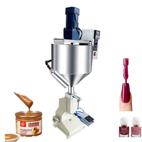 Remplisseur semi-automatique de trémie A02 volumétrique alimentaire miel beurre d'arachide pâte de chocolat chauffage mélange Machine de remplissage pneumatique