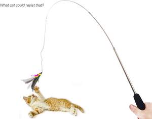Jouet pour chat à plumes, bâton de chatonnerie portable, simulation d'oiseau, plusieurs styles - Product Image 4