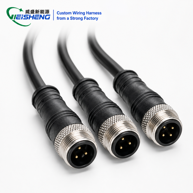 M12 Waterproof Cable Assembly Custom Male Connector IP67 IP68 3 4 5 8 12 17 Pin Industrial Automation Sensor Wiring