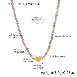 Nuovo Design Estivo con Blocchi di Colore e Stile Misto per Collana a Catena con Perle d'Acqua Dolce e Perline in Pietra Naturale, Ispirato alla Ruota Panoramica - Product Image 6