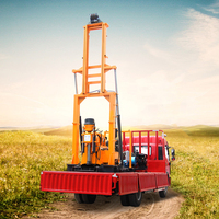 Machine de forage rotative pour puits d'eau, montée sur camion, de type crawler, pour puits peu profonds, avec boîte de vitesses et moteur, profondeur maximale 80m