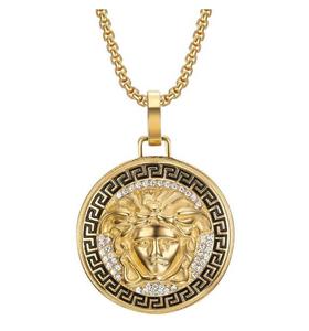 Ciondolo FUTUJI in Stile Hip-hop Punk, Ciondolo <span class=keywords><strong>Mitologia</strong></span> <span class=keywords><strong>Greca</strong></span>, Ciondolo Impermeabile Placcato Oro PVD, Ritratto Inciso su Due Lati - Product Image 2