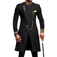 Costumes africains pour hommes, vestes et pantalons brodés Dashiki, ensemble 2 pièces, coupe ajustée, tenues formelles pour mariage