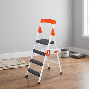 Échelle à marches en métal et plastique Promax PPM-703 3+1, moderne, industrielle, portable, sûre, pour l'extérieur, l'atelier, l'entrepôt, le salon - Product Image 4
