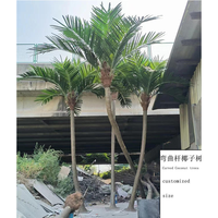 Personnalisé faux grand 1m-8m palmier incurvé en plastique ornemental tropical Planttall géant artificiel courbure palmier cocotier