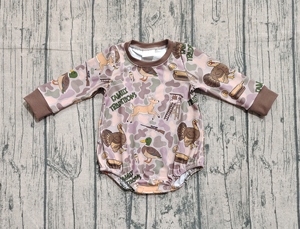 RTS Caza Mallard Ducks Perro Camuflaje Estampado Lindo Niño Bebé Burbuja Mameluco Otoño Familia Tradiciones Ropa de bebé - Product Image 6