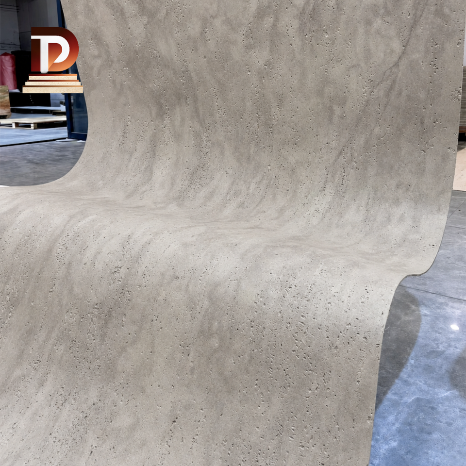 School Cladding 3D Textured Cave Travertine MCM Flexible Stone Sheets Weather Resistant ...