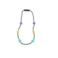 Collier de perles lumineuses LED Fleur de Lys violet, vert et or pour Mardi Gras, défilés de carnaval, fêtes costumées et événements festifs, vente en gros