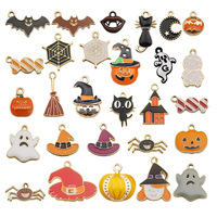 Accesorios de decoración colgantes DIY de Halloween transfronterizos para Amazon aleación aceite gota calabaza sombrero bruja niños al por mayor