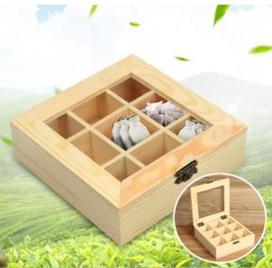 Boîte de rangement pour sachets de thé en bois de pin et bambou de style campagnard avec design imperméable, capacité de 1 à 3 L, multifonctionnelle pour les infusions de thé - Product Image 3