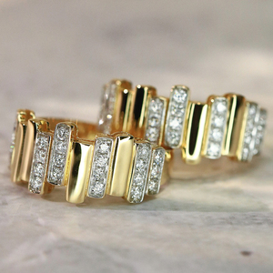 Aazuo – bijoux fins en or blanc massif 18 carats, diamant naturel, bague à ligne irrégulière, cadeau pour femme, pour banquet et fête haut de gamme - Product Image 3
