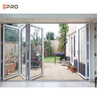 Portes en verre pliantes en aluminium à double battant, porte de bus électrique pliante d'angle, pompe, porte pliante en aluminium