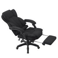 Chaise de bureau inclinable à dossier haut avec repose-pieds rétractable, hauteur réglable, pivotante, pour bureau à domicile et sieste