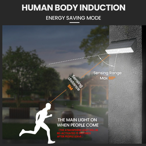 Hai Hiệu Ứng Ánh Sáng Cơ Thể Con Người Cảm Ứng Năng Lượng Mặt Trời Không Thấm Nước IP67 LED Tường Ánh Sáng 28W + 16W Đường Phố Ánh Sáng LED Tường Đèn - Product Image 6