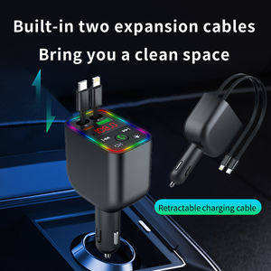 Chargeur rapide pour téléphone Chargeur de voiture Lecteurs MP3 Prise en charge de la carte TF/USB Type-C/USB Lumière RVB Portable <span class=keywords><strong>Transmetteur</strong></span> FM sans fil BT - Product Image 4