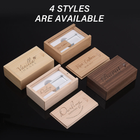 USB Flash Drive Kayu Kristal Logo Laser 3D Mewah Baru dengan Lampu LED, Daya Tahan Data 10+ Tahun, Edisi Pernikahan