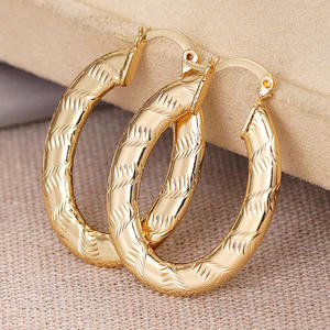 Orecchini a Cerchio Fourways Placcati in Oro 18K, Gioielli da Donna alla Moda, Design a Cerchio Grande con Chiusura a Cerniera - Product Image 4