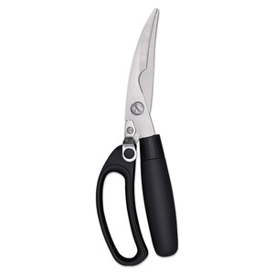Stainless Steel <b>Kitchen</b> <b>Scissors</b> For Chicken Bone Cutting Straight Head Black Handle Home Use - Product Image 4