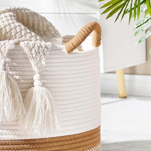Large <strong>Blanket</strong> <strong>Basket</strong> Woven <strong>Baskets</strong> <strong>for</strong> Storage Baby Laundry Hamper Cotton Rope <strong>Blanket</strong> <strong>Basket</strong> <strong>for</strong> Living Room - Product Image 4