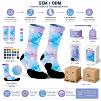 Chaussettes personnalisées à motif imprimé, en mélange polyester/nylon/coton/bambou/laine, tricotées sans couture, résistantes aux déchirures, séchage rapide, pour l'automne