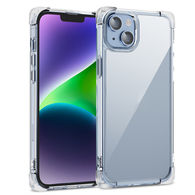 Clear 4 Corner Shockproof Phone Case for iPhone 14 15 Plus 13 12 11 Pro XS Max XR 8 7 6 Plus SE 2020 Acrylic Case Back Cover