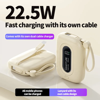 Bestseller 2-in-1 20000mAh Powerbank Schnellladung 10000mAh Ultra Slim Tragbar Eingebaute Kabel LED-Anzeige Outdoor-Nutzung Kunststoff