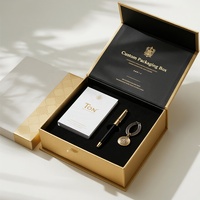 Boîte magnétique personnalisée et emballage de boîte cadeau, boîte en papier PR élégante de luxe noire haut de gamme