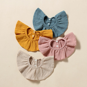 Mùa thu mùa đông Slip-On bé sơ sinh BIB 360 độ xoay đệm khăn thấm bông gạc nút đóng cửa làm bằng bông - Product Image 3