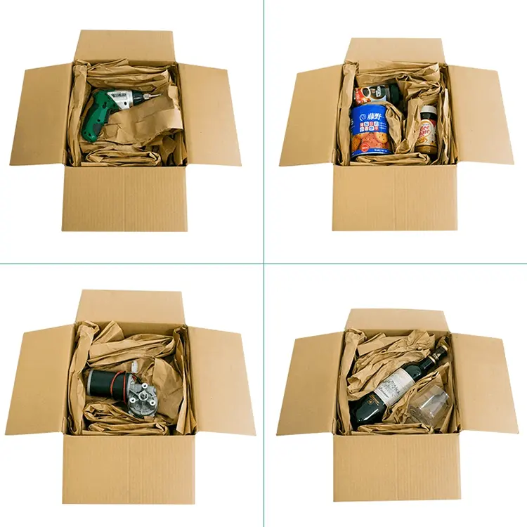 Papel plegado en abanico Papel reciclado biodegradable Almohadilla de amortiguación Papel de embalaje Kraft para protección