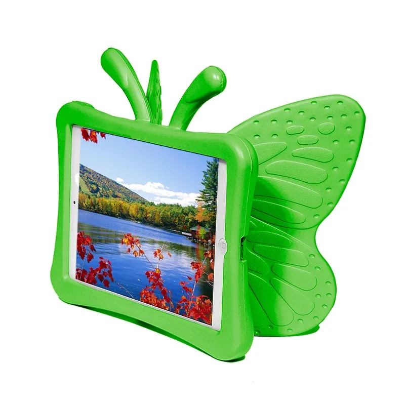Eva lastik çocuk kelebek karikatür tam koruma Tablet Ipad kılıfı Mini 1/2/3/4/5 Pro hava 2 9.7 "10.2 10.5