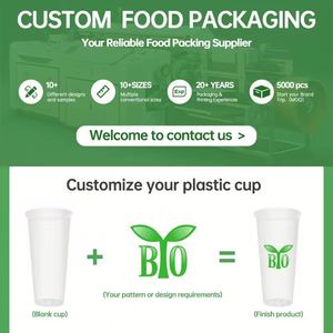 Gobelets jetables transparents à paroi simple en PET sans BPA, imprimés sur mesure, capacité de 12 à 24 oz, pour boissons froides, café, smoothies, thé - Product Image 4