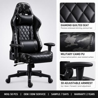 Chaise de jeu professionnelle à dossier haut ergonomique avec repose-pieds et fonction de massage, logo personnalisé OEM