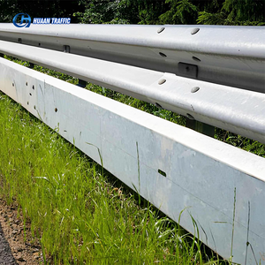 Barrière de sécurité routière en acier galvanisé de type W-Beam pour autoroute/chemin rural, barrière de circulation avec réflecteur de qualité diamant, indice de protection H1W2 - Product Image 1