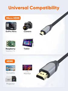 Кабель Ultra High Speed <span class=keywords><strong>Micro</strong></span> <span class=keywords><strong>HDMI</strong></span>-<span class=keywords><strong>HDMI</strong></span>, HD 4K 60 Гц, 3D, 1 м, 2 м, 3 м, <span class=keywords><strong>HDMI</strong></span> 2.0, для камеры, GoPro, Raspberry Pi, HDTV - Product Image 5