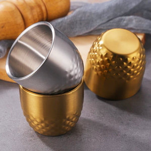 Hui-e HighQuality 304 Taza de doble pared de acero inoxidable Taza a prueba de calor para restaurante y hogar - Product Image 3