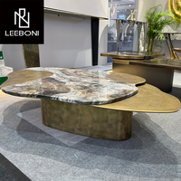 Table basse populaire faite sur commande de nouvelle conception de prix usine avec le cadre en métal/laiton pour la villa à la maison d'hôtel