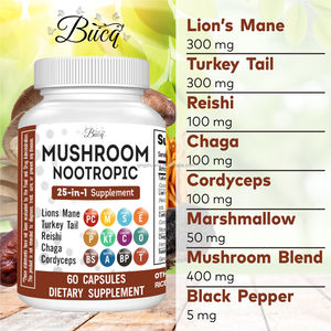 Suplementos de Hongos Varios de Marca Propia: Melena de León, Reishi, Cordyceps, Cápsulas para la Salud del Sistema Inmunológico, la Memoria Cerebral y el Sueño en Adultos - Product Image 3