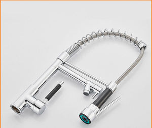 Grifo de cocina de latón de gran precisión con alimentación CNC, acabado cromado, para agua fría y caliente, de un solo orificio, con dos funciones - Product Image 3