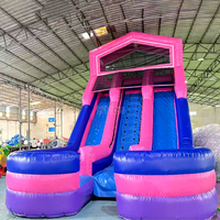Toboggan gonflable commercial robuste avec mur d'escalade en PVC 0,9 mm pour location en parc d'attractions