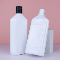 Bouteille carrée en HDPE blanc de 400 ml avec bouchon à clapet, flacon pompe vide pour toner, emballage plastique