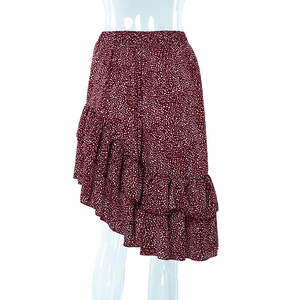 di Fabbrica di Modo del Pannello Esterno Irregolare Balza Hem Bianco del Puntino di Polka Rosso Pannello Esterno <span class=keywords><strong>della</strong></span> Donna - Product Image 3