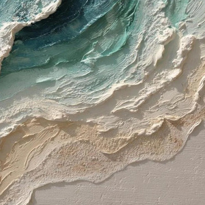 Wholesale Ocean's Breath Textured Wabi Sabi Coastal Seascape Oil Painting <b>Canvas</b> Paintings and Wall Decorative Arts <b>Framed</b> - Product Image 4