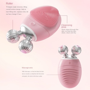 Nettoyeur facial électrique en silicone pour hommes et femmes, <span class=keywords><strong>brosse</strong></span> de lavage du <span class=keywords><strong>visage</strong></span> imperméable pour nettoyer les pores, massage par vibration à 5 vitesses, portable - Product Image 3