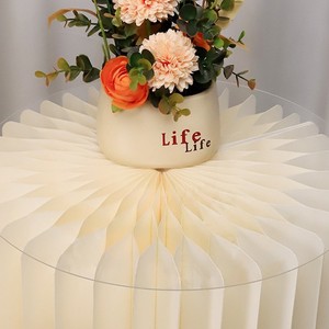 Mesa Plegable para Postres de Boda con <span class=keywords><strong>Columnas</strong></span> de Papel Estilo Romano y Soportes Cilíndricos de Panal para Decoración de Fiestas - Product Image 2