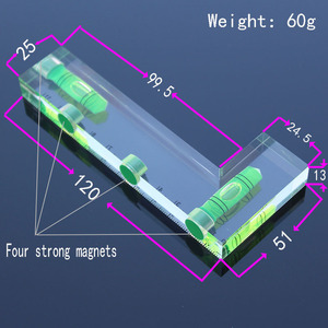 Nivel de burbuja transparente en forma de L con 2 imanes, nivel de burbuja verde para medición DIY - Product Image 4