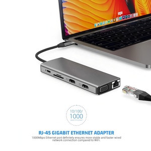 Cổng kết nối đa năng Type C 12 trong 1, bộ chuyển đổi HDMI kép 4K 60Hz, Ethernet Gigabit RJ45, Hub <span class=keywords><strong>USB</strong></span> C cho Laptop và Điện thoại - Product Image 4