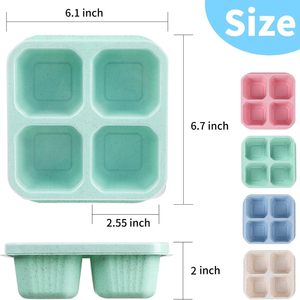 Caja de Plástico con Cuatro Compartimentos para Snacks, Caja Sellada Independiente para Dulces, Pasteles, Frutas, Apta para <span class=keywords><strong>Microondas</strong></span>, para Niños - Product Image 3