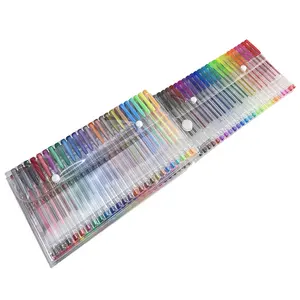 Factory preis OEM 100 bunte neutral gel pen-set fluoreszierende glitter stift kunststoff farbe gel tinte kugelschreiber set