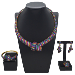 حار بيع عالية الجودة زهرة الاصطناعي الأمريكية الماس حلي تقليد سعر 5A الزركون طقم مجوهرات السيدات أزياء مجموعة - Product Image 5